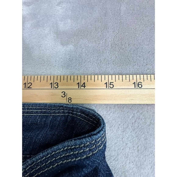 Almost Famous‎ Women Blue Denim Distressed Cropped Jeans Size 9 - Picture 4 of 8